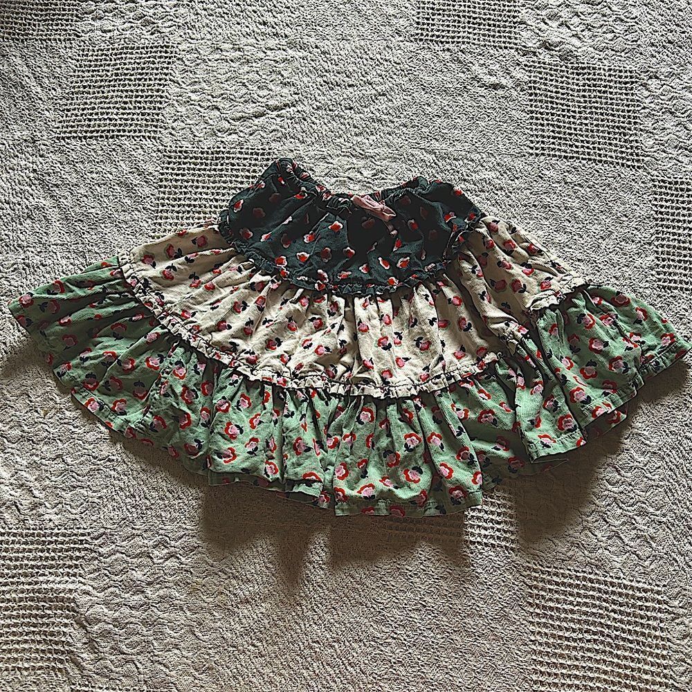 Mini Boden Floral Twirl Corduroy Skirt